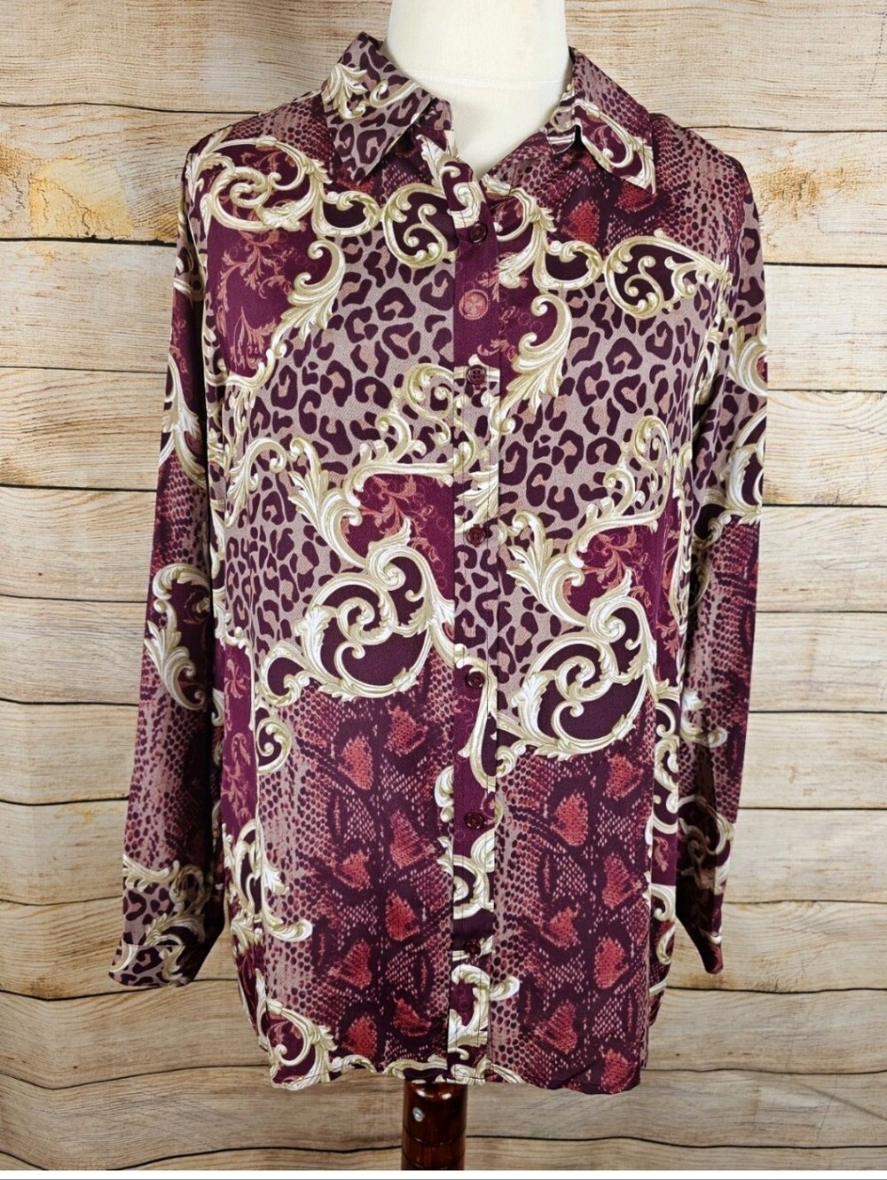 Diane Gilman DG2 Signature Collection Silk Blend Blouse Size Large
